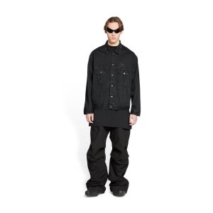 Men's Balenciaga 3b Sports Icon Large Fit Jackets Black | 5294ONSDX