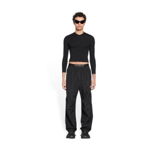 Men's Balenciaga 3b Sports Icon Small Fit Tracksuit Pants Black | 6598VJAEM