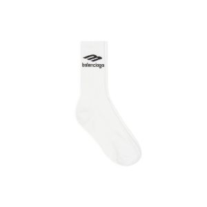 Men's Balenciaga 3b Sports Icon Tennis Socks White | 8140WCLBV