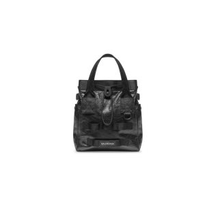 Men's Balenciaga Army Small Tote Bags Black | 1435FMPCN