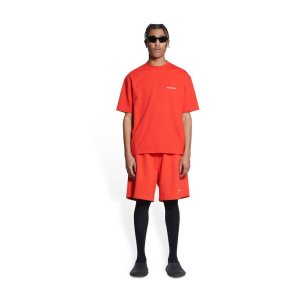 Men's Balenciaga Balenciaga Regular Fit T Shirts Red | 3972CYSFK