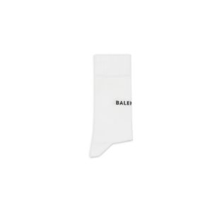 Men's Balenciaga Balenciaga Socks White / Black | 3901MCTKV