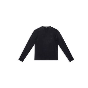 Men's Balenciaga Bb Icon Stretch Elbow Long Sleeve T Shirts Black | 9315STULD