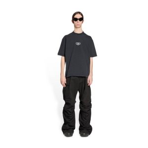 Men's Balenciaga Bb Paris Icon Medium Fit T Shirts Black | 2365XTLNM