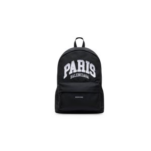 Men's Balenciaga Cities Paris Explorer Backpacks Black | 2653JXGOV