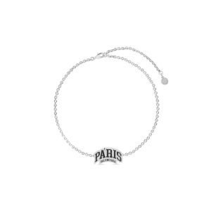 Men's Balenciaga Cities Paris Necklace Jewelry Silver | 4683QEMNF