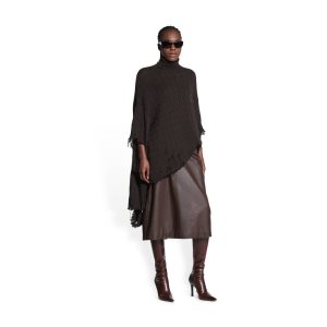 Men's Balenciaga Creased Turtleneck Knitwear Brown | 4862CTBUX