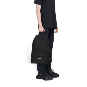 Men's Balenciaga Explorer Backpacks Black | 8036XGPHO