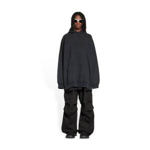 Men's Balenciaga Fashion Institute Oversized Hoodie Black | 0891YAXGD