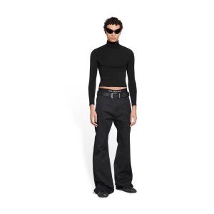 Men's Balenciaga Flared Pants Black | 4879IGLYQ