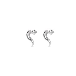 Men's Balenciaga Force Horn Earrings Jewelry Silver | 4690RVWJS