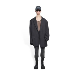 Men's Balenciaga Large Fit Jackets Grey | 9018NBFZP