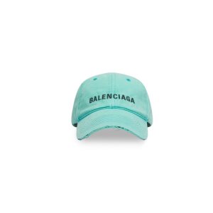 Men's Balenciaga Logo Front Caps Green | 8907HPMFI