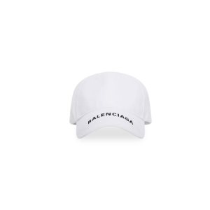 Men's Balenciaga Logo Visor Caps White | 6981CUDET