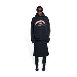 Men's Balenciaga Maison Balenciaga Wide Fit Hoodie Black | 3940QURZL