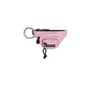 Men's Balenciaga Micro Beltpack Bracelet Keyrings Pink | 5621VGHOQ