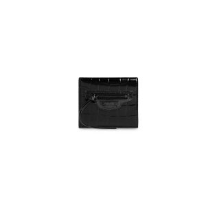 Men's Balenciaga Neo Classic Flap Coin And Card Holder Wallets Black | 5728RAWPM