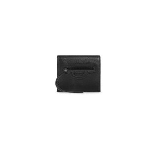 Men's Balenciaga Neo Classic Flap Coin And Card Holder Wallets Black | 9167HRBXL