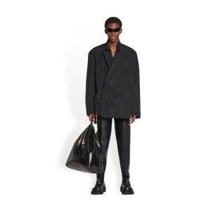 Men's Balenciaga Packable Jackets Black | 8024VNDYL