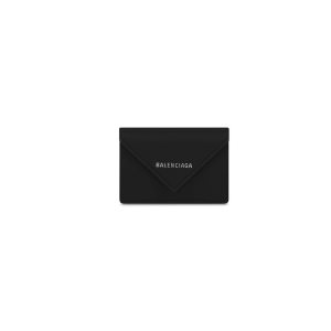 Men's Balenciaga Papier Mini Wallets Black | 9351ZEATJ