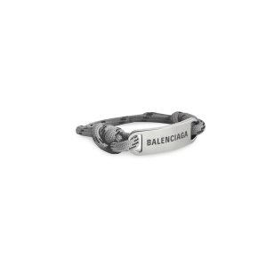 Men's Balenciaga Plate Bracelet Jewelry Black | 2018XEWQG