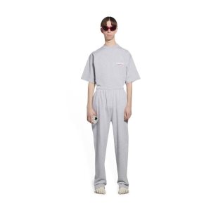 Men's Balenciaga Political Campaign Jogging Pants Grey | 1402OCLMK