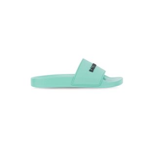 Men's Balenciaga Pool Slide Sandals Green | 7032KYJOE