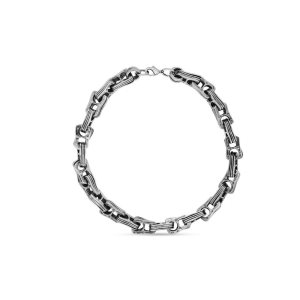 Men's Balenciaga Punk Necklace Jewelry Silver | 4701LHMXS