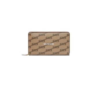 Men's Balenciaga Signature Continental Bb Monogram Coated Canvas Wallets Beige | 2346TVIOS