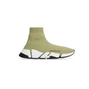 Men's Balenciaga Speed 2.0 Recycled Knit Sneakers Green | 5406TLZDW