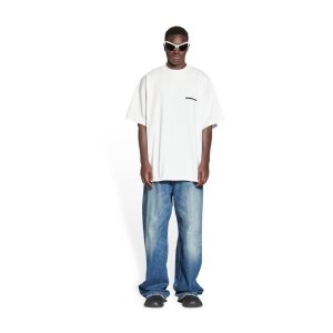 Men's Balenciaga Strike 1917 T Shirts Cream | 7809BUXHT