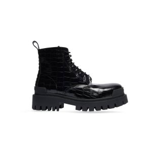 Men's Balenciaga Strike 20mm Boots Black | 1856OGHYF