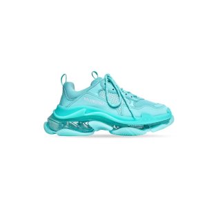 Men's Balenciaga Triple S Clear Sole Sneakers Turquoise | 3798HMEBU