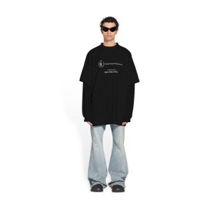 Men's Balenciaga Wfp Double Sleeves T Shirts Black | 0743EYNMU