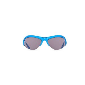 Men's Balenciaga Wire Cat Sunglasses Turquoise | 6827PLAUZ