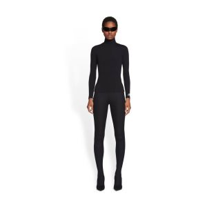 Women's Balenciaga 3b Sports Icon Turtleneck Knitwear Black | 3571OZCRN