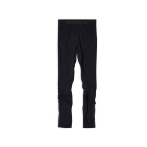 Women's Balenciaga Athletic Leggings Pants Black | 0698SNQJU