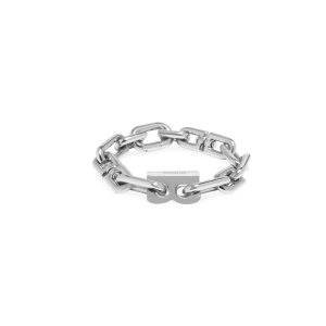 Women's Balenciaga B Chain Thin Bracelet Jewelry Silver | 5803TCPQR