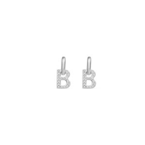 Women's Balenciaga B Chain Xs Earrings Jewelry Silver | 1342GIVNP