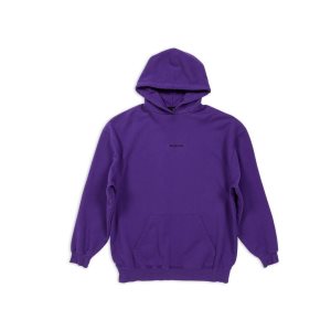 Women's Balenciaga Balenciaga Back Medium Fit Hoodie Purple | 4152GVWQD