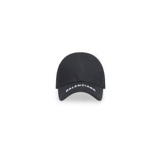 Women's Balenciaga Balenciaga Caps Black / White | 4978GBYXM