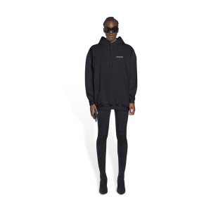 Women's Balenciaga Balenciaga Medium Fit Hoodie Black | 3874TGLWB