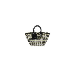 Women's Balenciaga Bistro Xs Basket With Strap Tote Bags Yellow | 2185CMOUP