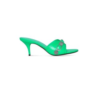 Women's Balenciaga Cagole 70mm Pumps Green | 4839ENULI