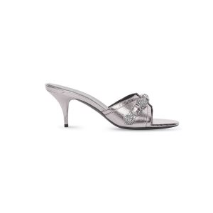 Women's Balenciaga Cagole 70mm With Rhinestones Pumps Dark Silver | 5731MLOZF