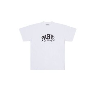 Women's Balenciaga Cities Paris Medium Fit T Shirts White | 9425YFPDJ