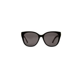 Women's Balenciaga Dynasty Cat Sunglasses Black | 2130KGQRN