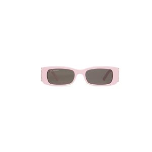 Women's Balenciaga Dynasty Rectangle Sunglasses Pink | 4705DFXQJ