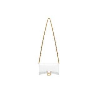 Women's Balenciaga Hourglass Box Chain Strap White | 7956IZGAU