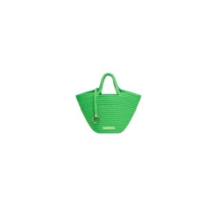 Women's Balenciaga Ibiza Small Basket With Strap Tote Bags Green | 1673LIEWB